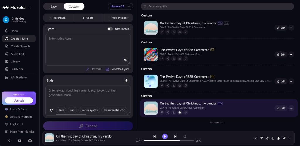 Making a B2B eCommerce Parody Song with AI Tools (and What I Learned) 1 mureka best ai music generator in 2025 to create unique melodies songs and lyrics with artificial intelligence best ai composers music creation tools platforms 2025 12 16 at 11.24.11 am